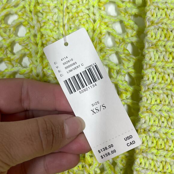 NEW Anthropologie Serenity Open Cardigan Lime Yellow Women’s Size XS/S - Picture 10 of 11